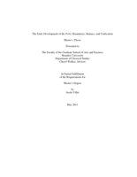 The Early Development of the Polis: Boundaries, Balance, and Unification