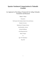 Speaker Sentiment Categorization in Talmudic Aramaic