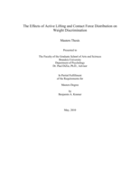 The Effects of Active Lifting and Contact Force Distribution on Weight Discrimination