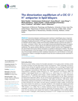 The dimerization equilibrium of a ClC Cl−/H+ antiporter in lipid bilayers