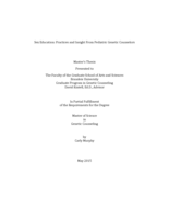 Sex Education: Practices and Insights From Pediatric Genetic Counselors