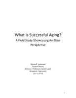 What is Successful Aging? A Field Study Showcasing An Elder Perspective