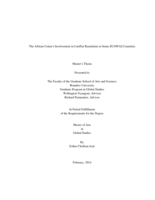 The African Union's Involvement in Conflict Resolution in Some ECOWAS Countries