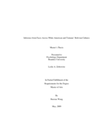Inference from Faces Across White American and Tsimane’ Bolivian Cultures