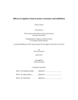 Effects of cognitive load on motor resonance and inhibition