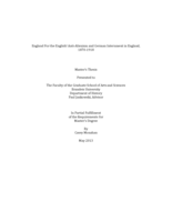 England For the English! Anti-Alienism and German Internment in England,  1870-1918
