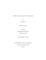 The Effect of Culture on Biased Memory for Impressions