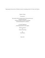 Exploring the Intersection of Pediatric Genetic Counseling and the U.S. Foster Care System