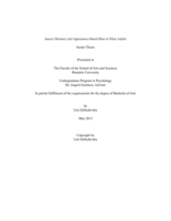 Source Memory and Appearance-Based Bias in Older Adults