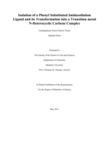 Isolation of a Phenyl Substituted Imidazolinium Ligand and its Transformation into a Transition metal N-Heterocyclic Carbene Complex