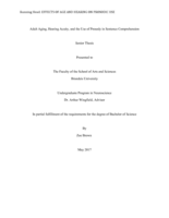 Adult Aging, Hearing Acuity, and the Use of Prosody in Sentence Comprehension