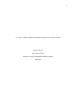 An Analysis of Public and Private Real Estate During Various Economic Climates