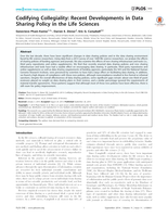 Codifying collegiality: recent developments in data sharing policy in the life sciences.