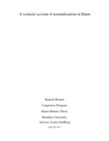A syntactic account of nominalizations in Kham