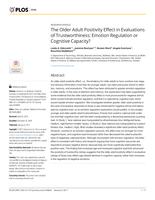 The Older Adult Positivity Effect in Evaluations of Trustworthiness: Emotion Regulation or Cognitive Capacity?