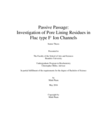 Passive Passage: Investigation of Pore Lining Residues in Fluc type F- Ion Channels