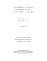 Health Effects of Hosting the Olympic Games: Evidence from London 2012