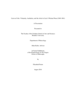 Liszt as Critic: Virtuosity, Aesthetics, and the Artist in Liszt's Weimar Prose (1848-1861)