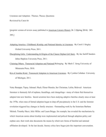 Literature and Adoption: Themes, Theses, Questions