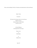 History and Peacebuilding: The Role of Authoritarianism and Colonialism in Serbia and Rwanda