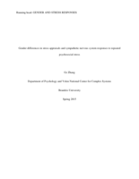 Gender differences in stress appraisals and sympathetic nervous system responses to repeated psychosocial stress