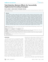 Task-selective memory effects for successfully implemented encoding strategies.
