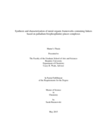 Synthesis and characterization of metal-organic frameworks containing linkers based on palladium bis(phosphinite) pincer complexes
