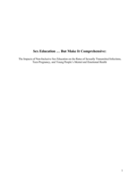 Sex Education...But Make It Comprehensive: The Impacts of Non-Inclusive Sex Education on the Rates of Sexually Transmitted Infections, Teen Pregnancy, and Young People’s Mental and Emotional Health