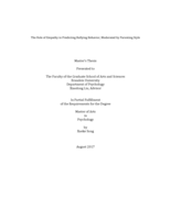 The Role of Empathy in Predicting Bullying Behavior, Moderated by Parenting Style
