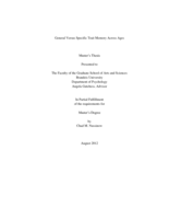 General Versus Specific Trait Memory Across Ages