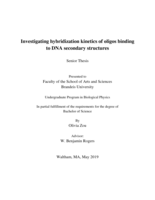 Investigating hybridization kinetics of oligos binding to DNA secondary structures