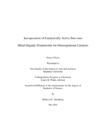 Incorporation of Catalytically Active Sites into Metal-Organic Frameworks for Heterogeneous Catalysis