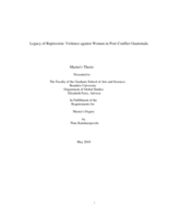 Legacy of Repression: Violence against Women in Post-Conflict Guatemala