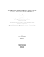 Toward Normalizing Multiplicity: A Historical Analysis of the Legal Construction of Intersectional Identities in Title VII Cases