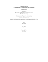 Vegans in America: A Cultural Study of Food, Identity, and Community