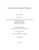 Evocation for Chamber Orchestra