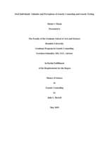 Deaf Individuals' Attitudes and Perceptions of Genetic Counseling and Genetic Testing