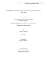 Investigating the Understanding of the Healthcare System Among College Students