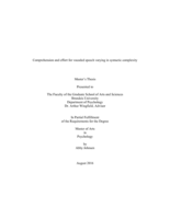 Comprehension and effort for vocoded speech varying in syntactic complexity