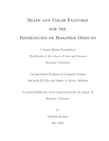 Shape and Color Features for the Recognition of Roadside Objects