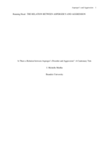 Is There a Relation between Asperger's Disorder and Aggression? A Cautionary Tale