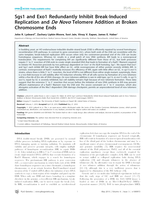 Sgs1 and exo1 redundantly inhibit break-induced replication and de novo telomere addition at broken chromosome ends.