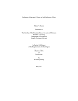 Influence of Age and Culture on Self-Reference Effect