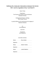Defining the molecular interactions between the formin Bnr1 and its regulators Smy1 and Bud14