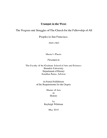 Trumpet in the West:  The Program and Struggles of The Church for the Fellowship of All Peoples in San Francisco,  1943-1963
