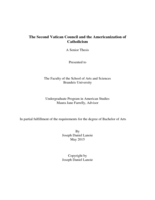 The Second Vatican Council and the Americanization of Catholicism