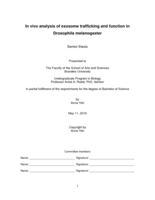In vivo analysis of exosome trafficking and function in Drosophila melanogaster