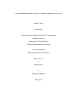 A Comparative Analysis of HIV Policies for Adolescent Women in South Africa