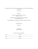 Evaluating the Viability of a Mobile-Device-Based Intervention to Improve Maternal Health in Achham, Nepal