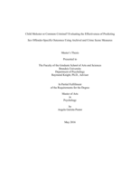 Child Molester or Common Criminal? Evaluating the Effectiveness of Predicting  Sex Offender-Specific Outcomes Using Archival and Crime Scene Measures